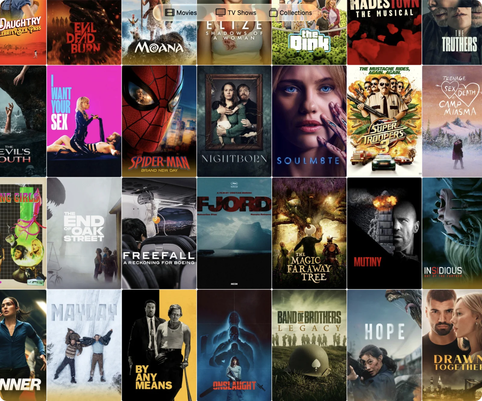 StreamBridge's movie wall in the Mac app