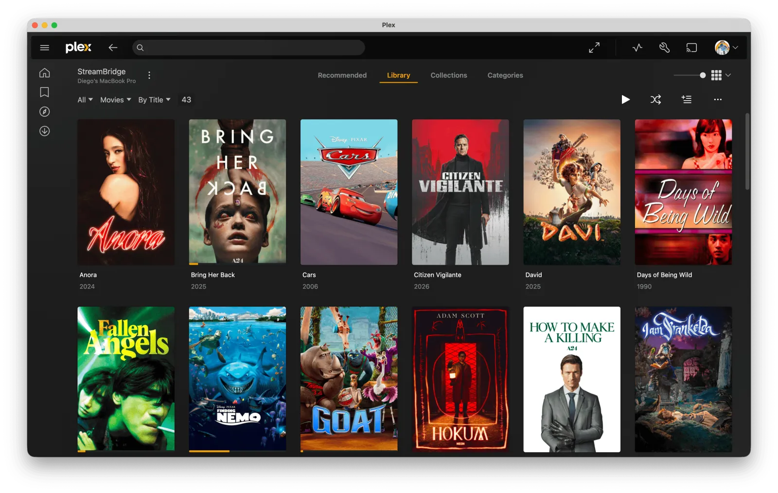 A StreamBridge library in Plex
