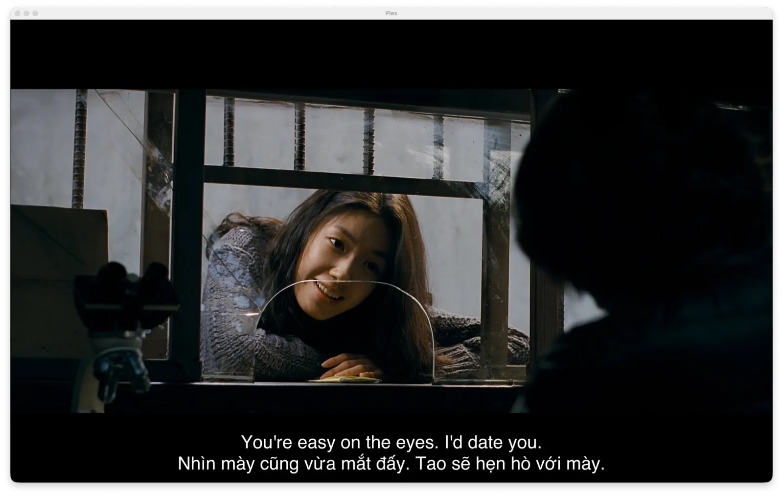A movie playing in Plex with English and Vietnamese subtitles shown together